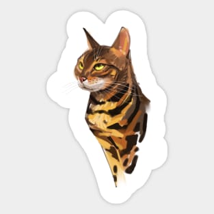 My painting leopard cat Sticker
